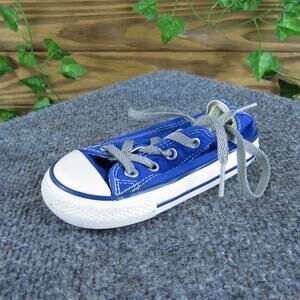 Converse Boys Sneaker Low Top Sz T‎ 7 Medium Blue Fabric Lace Up
